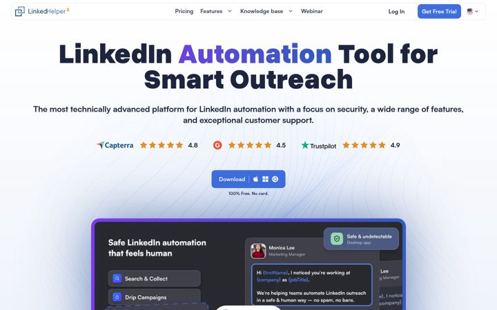 Screenshot of linkedhelper.com