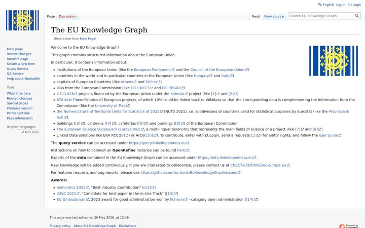 Screenshot of linkedopendata.eu