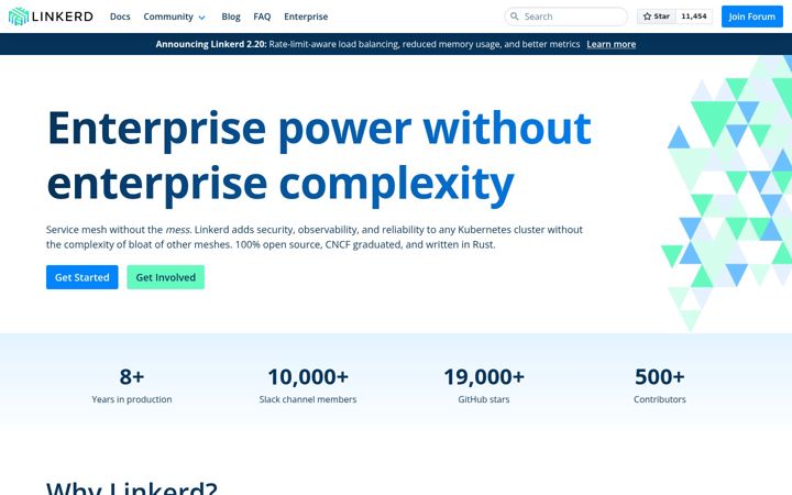 Screenshot of linkerd.io