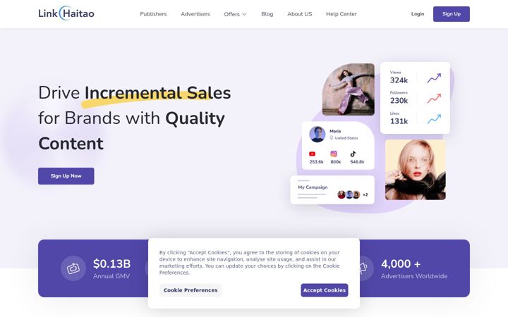 Screenshot of linkhaitao.com