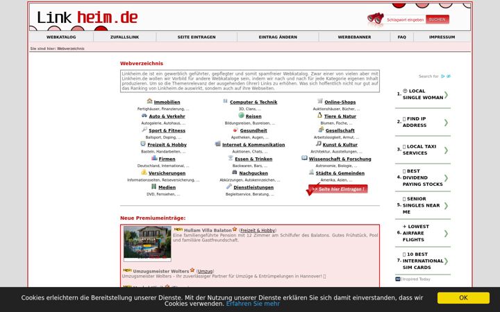 Screenshot of linkheim.de