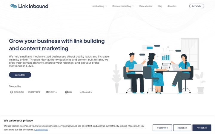 Screenshot of linkinbound.com