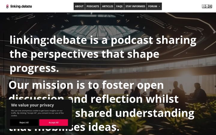 Screenshot of linkingdebate.com