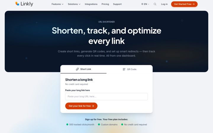 Screenshot of linkly.link