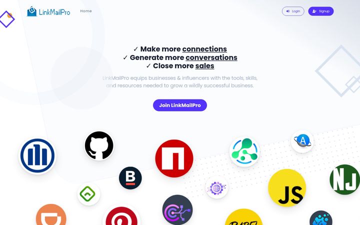Screenshot of linkmailpro.com