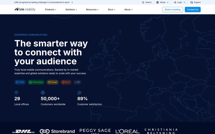 Screenshot of linkmobility.com