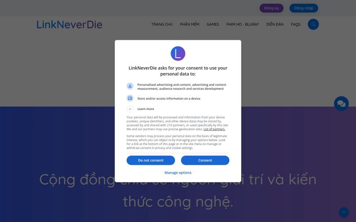 Screenshot of linkneverdie.top