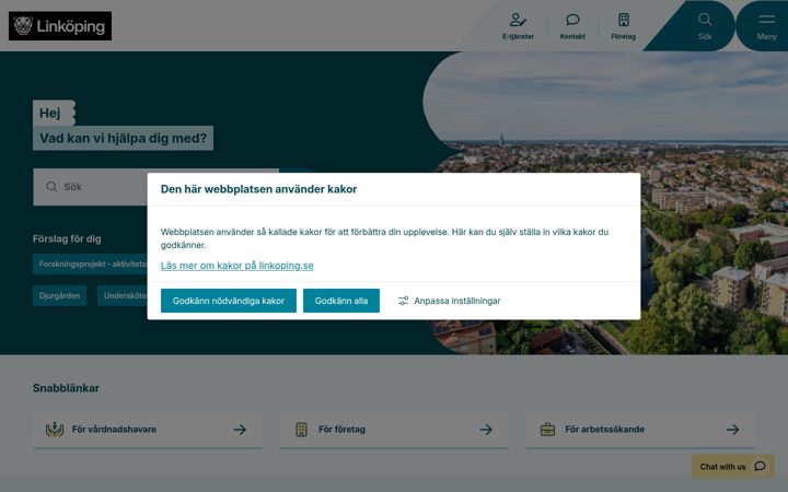 Screenshot of linkoping.se