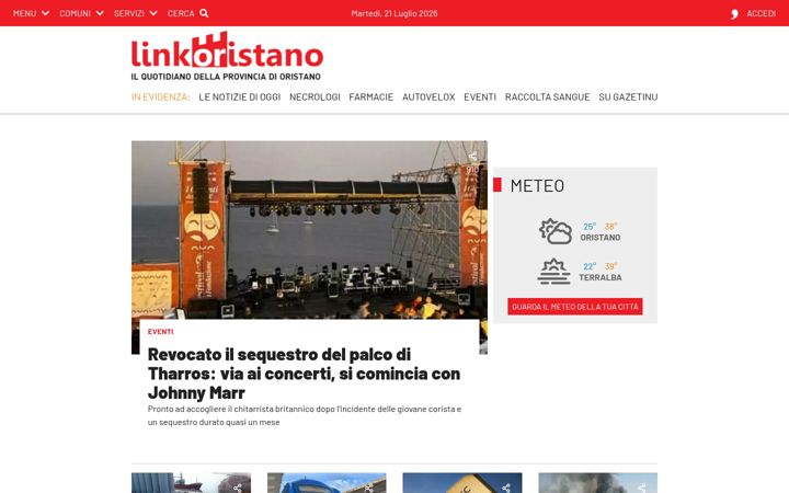 Screenshot of linkoristano.it