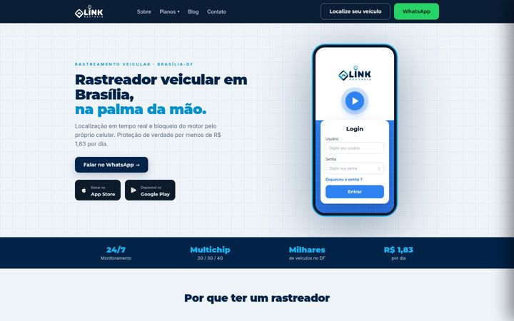 Screenshot of linkrastreio.com.br