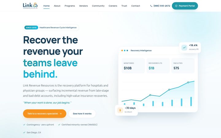 Screenshot of linkrevenueresources.com