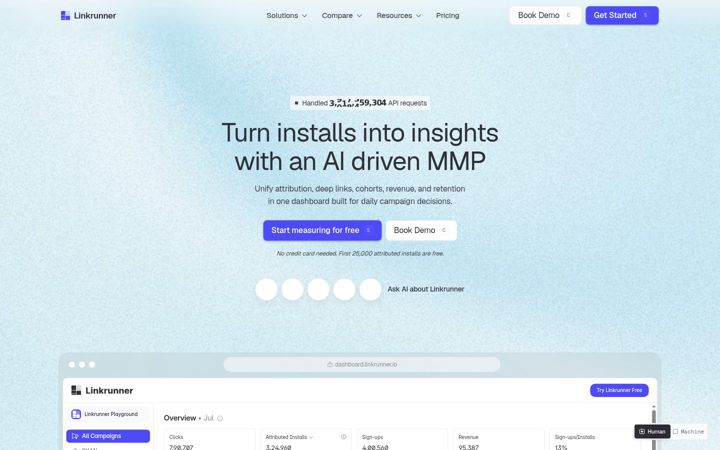 Screenshot of linkrunner.io
