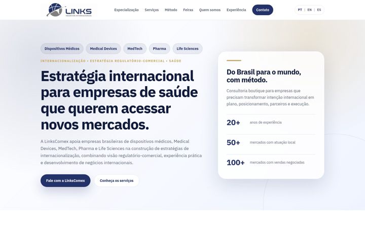 Screenshot of linkscomex.com