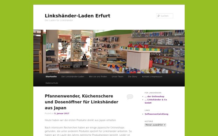 Screenshot of linkshaenderladen-erfurt.de