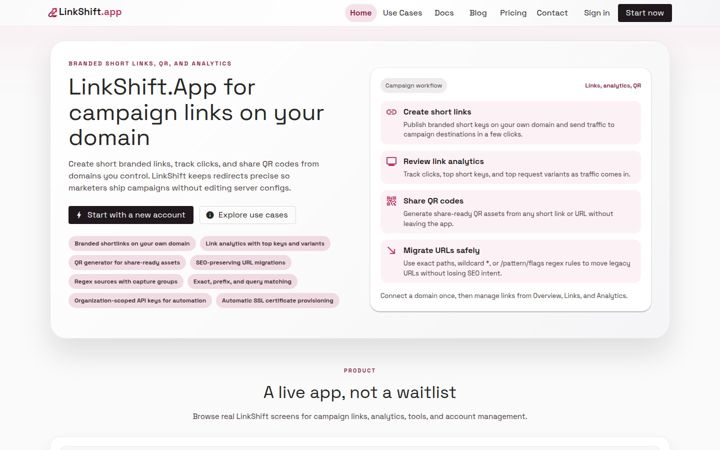 Screenshot of linkshift.app