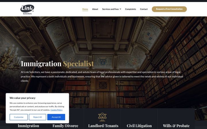 Screenshot of linksolicitors.com