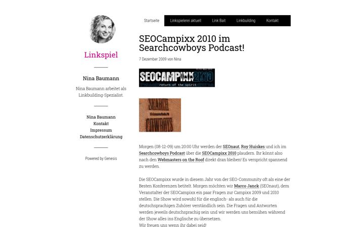 Screenshot of linkspiel.de