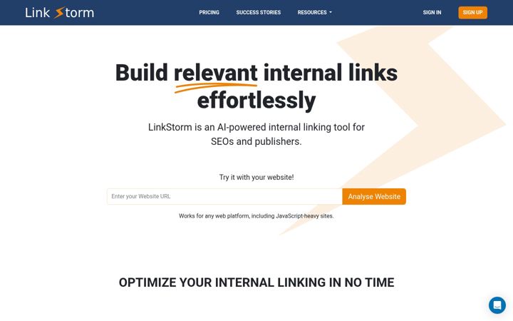 Screenshot of linkstorm.io