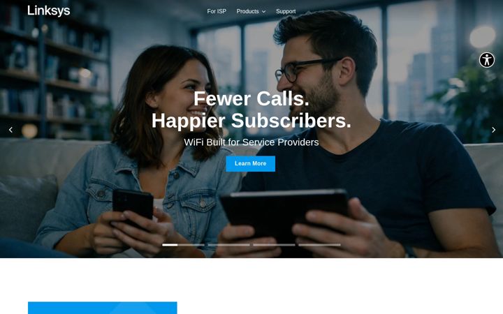 Skjámynd af linksys.com
