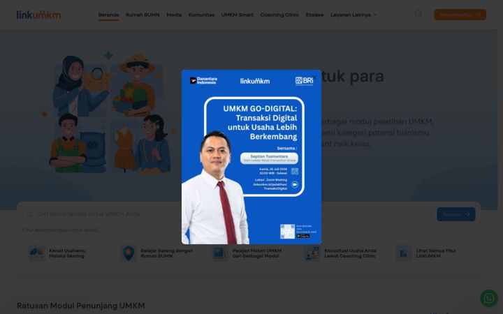 Screenshot of linkumkm.id