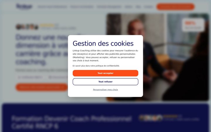 Screenshot of linkup-coaching.com