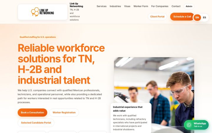 Screenshot of linkupnw.com