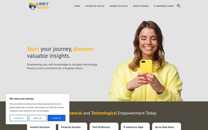Screenshot of linkynews.com