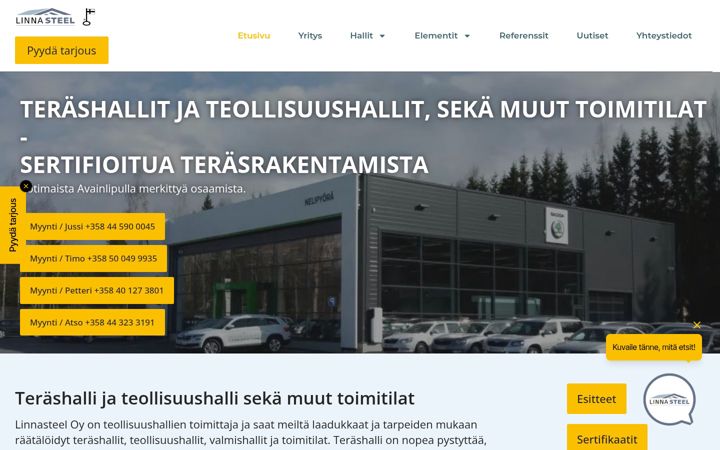 Screenshot of linnasteel.fi