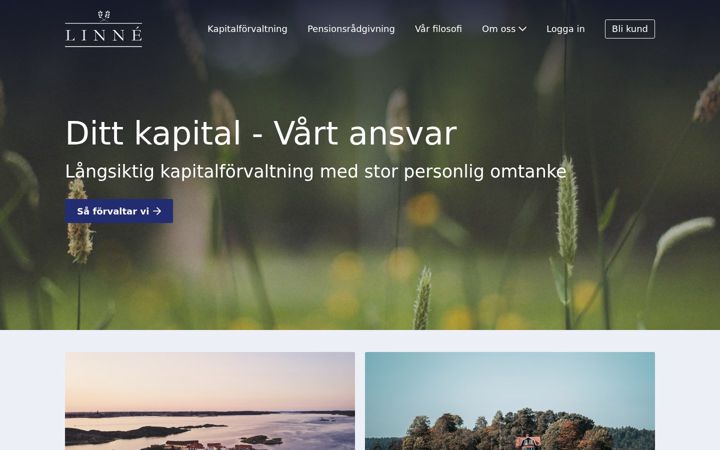 Skærmbillede af linnekapital.se