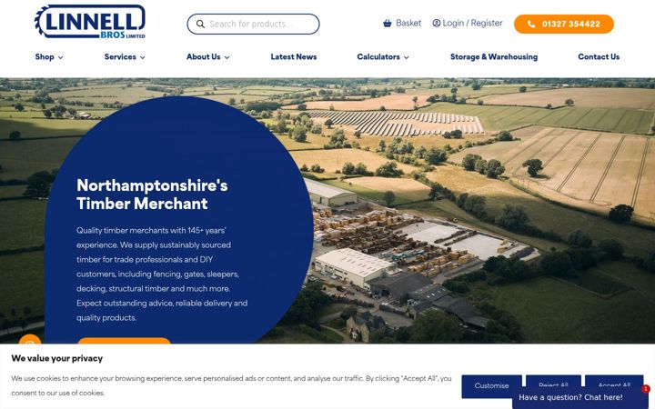 Screenshot of linnellbros.co.uk