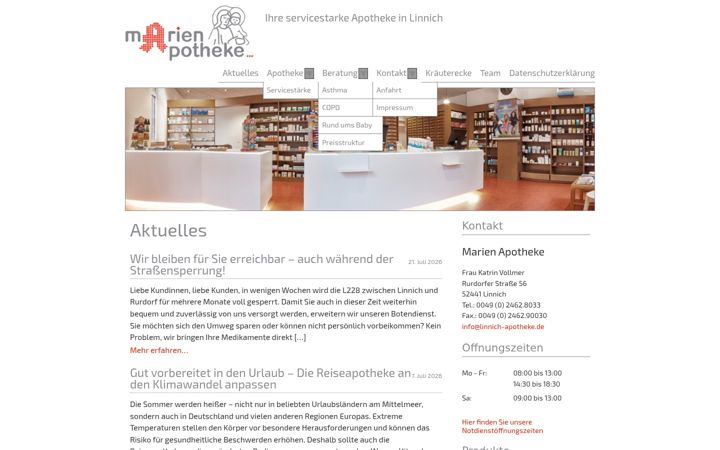 Screenshot of linnich-apotheke.de