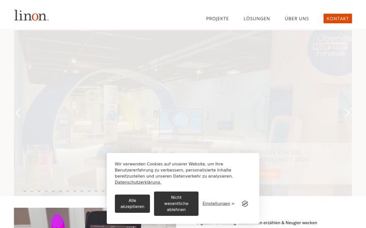 Screenshot of linon.de