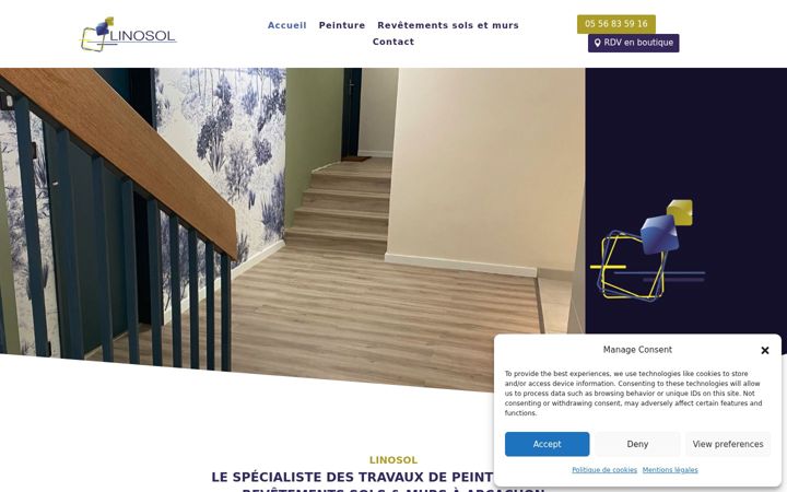 Screenshot of linosol-peinture-sol-arcachon.fr