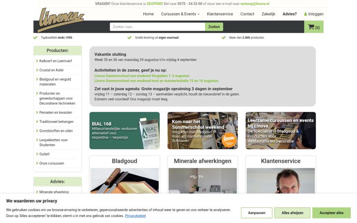 Screenshot of linova.nl
