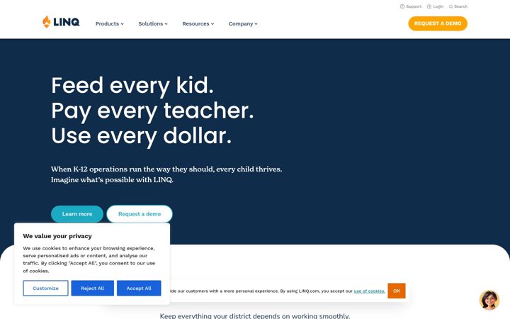 Screenshot of linq.com