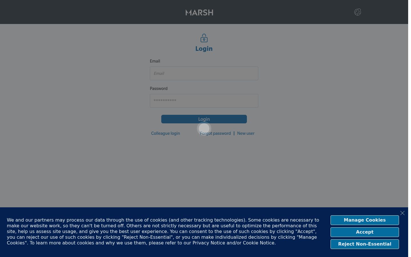 Screenshot del banner di consenso mostrato prima di qualsiasi interazione