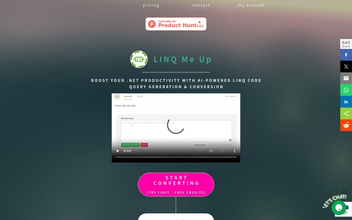 Screenshot of linqmeup.com
