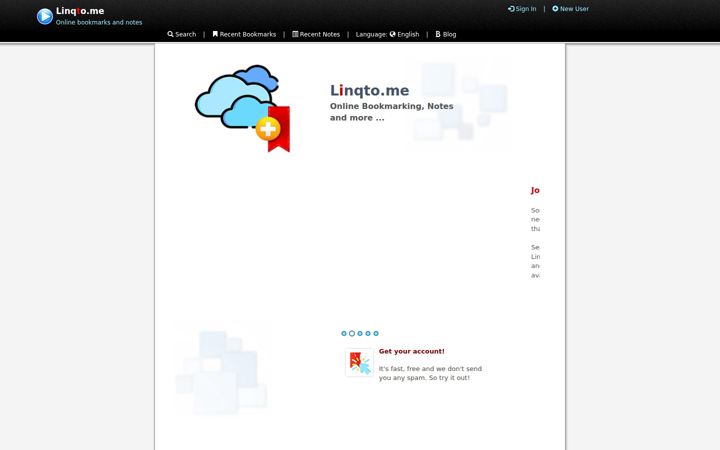 Screenshot of linqto.me