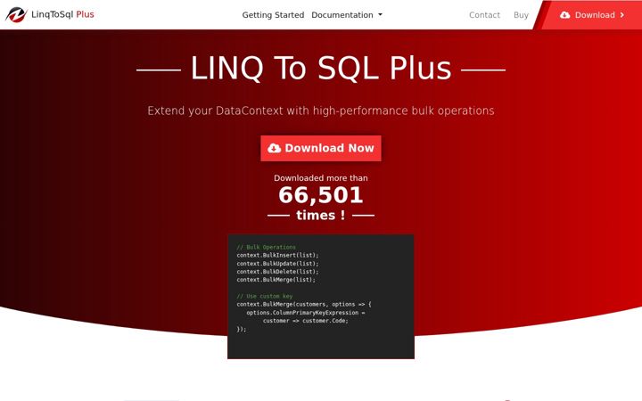 Screenshot of linqtosql-plus.net