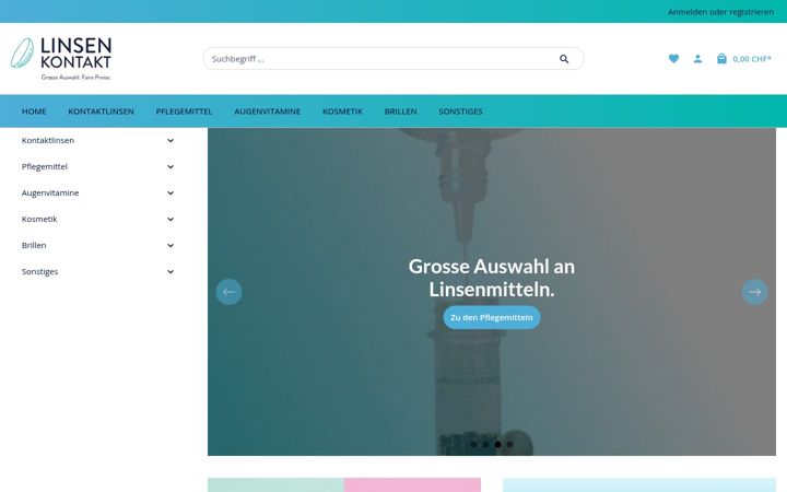 Screenshot of linsenkontakt.ch