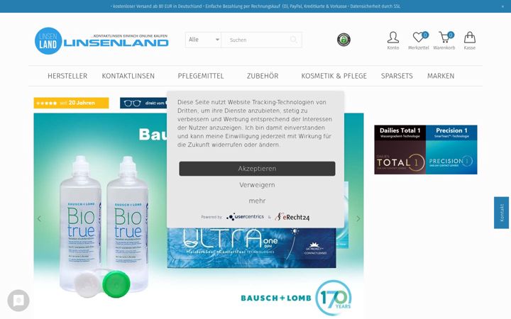 Screenshot of linsenland.de