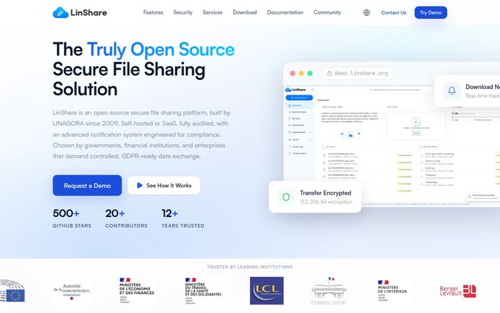 Screenshot of linshare.app