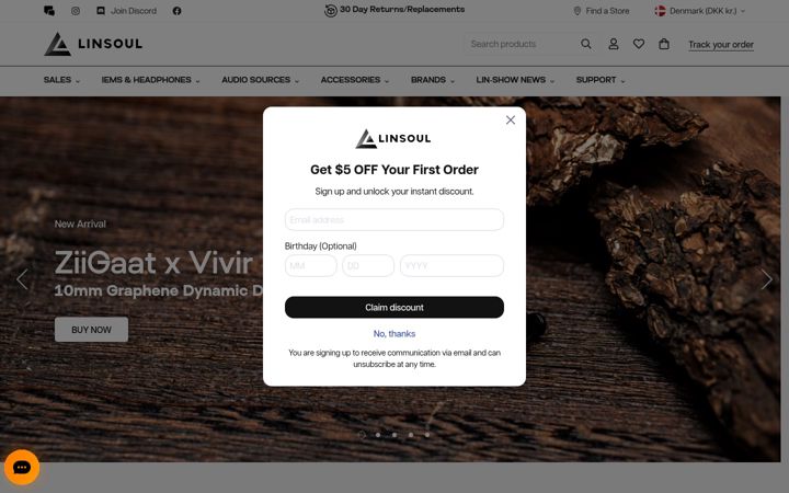 Snímek obrazovky linsoul.com