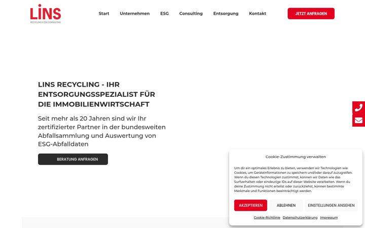Screenshot of linsrecycling.de