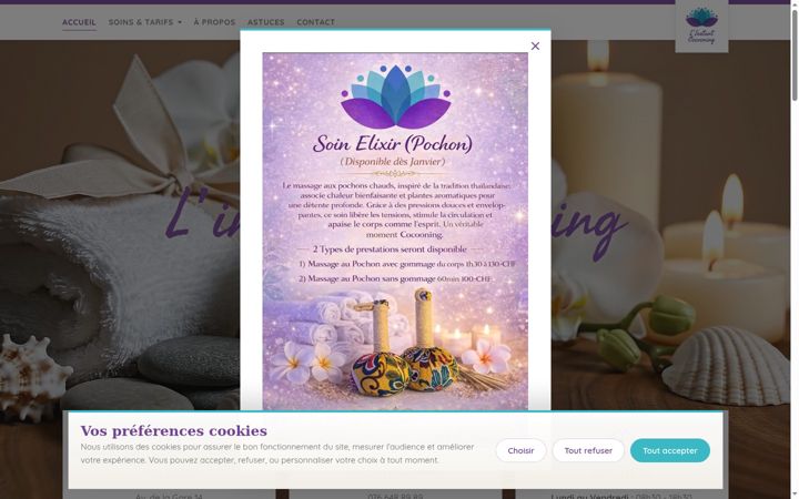Screenshot of linstantcocooning.ch