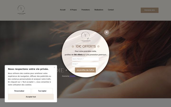 Screenshot of linstantdelodie.fr