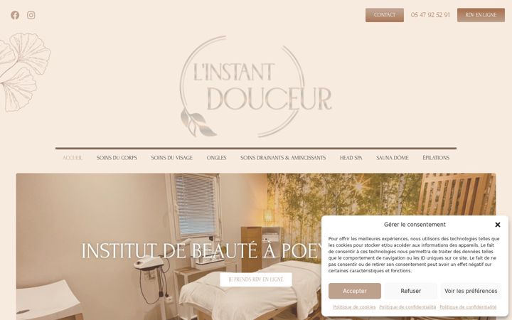 Screenshot of linstantdouceur.fr