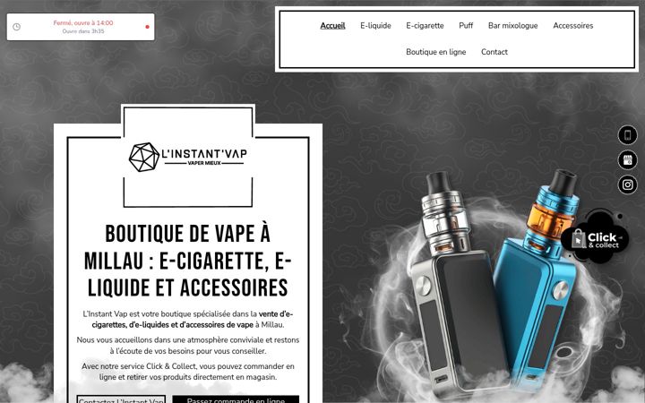 Screenshot of linstantvape.fr