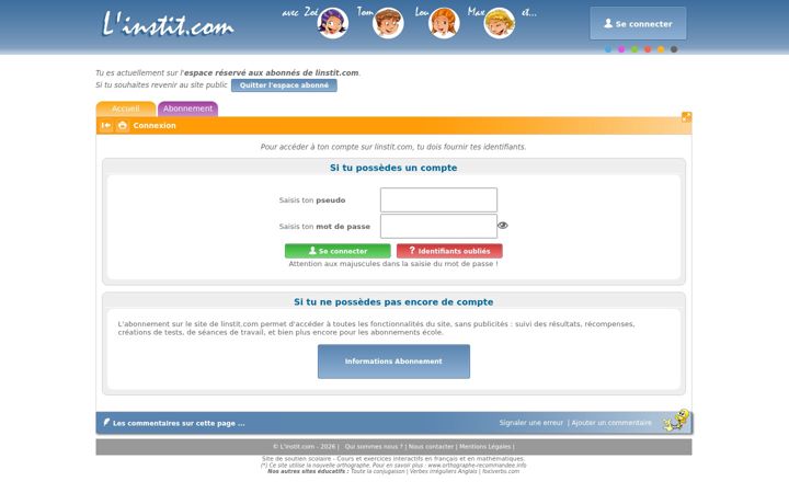 Screenshot of linstit-abonne.com