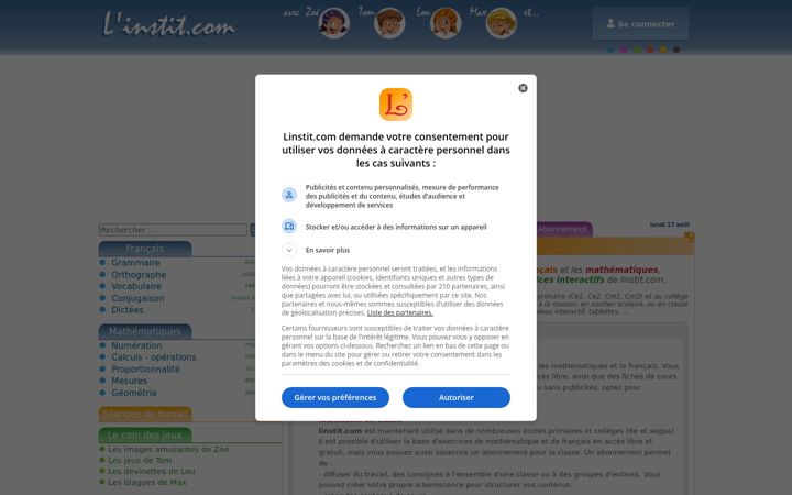 Screenshot of linstit.com